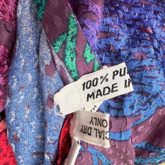 Vintage 100% Silk 70s Evening Gown Maxi Dress Formal Goddess Draped Floral Fancy - Picture 5 of 7